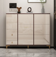 Grand Meuble à Chaussures Nordique de Salon, Armoire d'Entrée à Grande Capacité, Rangement à Compartiments, Meuble à Chaussures Basculant Moderne