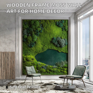 <span class=keywords><strong>Tableau</strong></span> mural en <span class=keywords><strong>mousse</strong></span> véritable avec cadre en bois, peintures de <span class=keywords><strong>mousse</strong></span> artificielle de haute qualité pour la décoration intérieure et paysagère, décorations de Pâques - Product Image 2