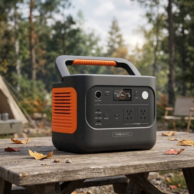 Silent Portable Power Station 1500W 1070Wh LiFePO4 220V Rechargeable Solar Generator for Construction Site Work and Field Tasks