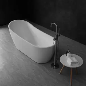 Goedkope Vrijstaande Badkuip Eenvoudig Traditioneel Ontwerp Acryl Materiaal Vrijstaand Bad Voor Thuis Badkamer