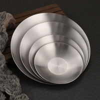 Plat rond coréen en acier inoxydable 304 de qualité alimentaire pour kimchi, barbecue, sauces et snacks