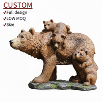 Figurines d'animaux miniatures personnalisées en résine, petites statues de lion, d'ours et de cerf pour la décoration de jardin féerique, micro-paysage, ornement de bureau