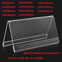 Support de table triangulaire en acrylique en forme de V pour panneaux de bureau
