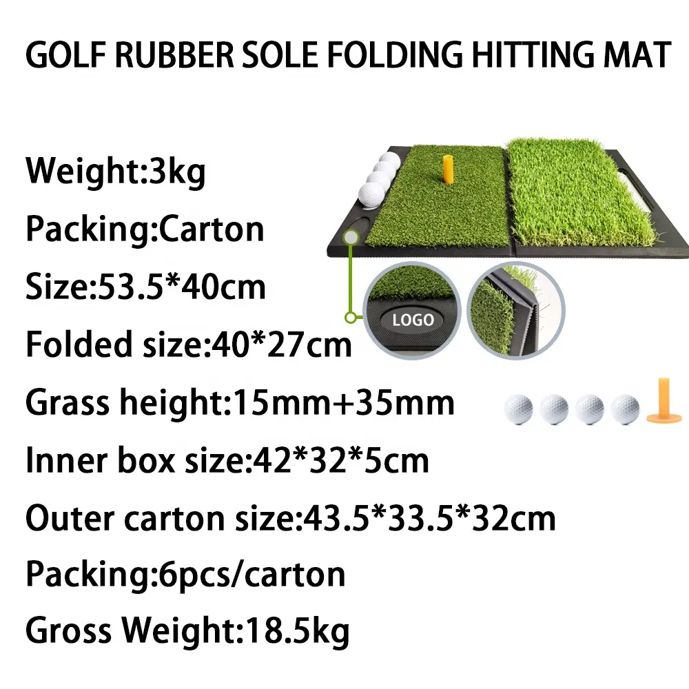 Conception populaire en gros Portable Golf semelle en caoutchouc PP PE pliant frapper écaillage tapis pour adultes enfants pratique