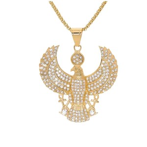 टाइटेनियम स्टील पेलेंट प्राचीन मिस्र के संरक्षक ईगल हार - Product Image 1