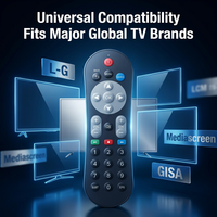 Control Remoto Inteligente Programable por Infrarrojos JCXK con Botones de PVC en Forma de Domo - Tamaño Compacto de 170x50x20mm, Alcance de 10m, Batería AA, 28 Botones para la Mayoría de los Televisores