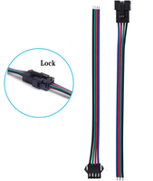 JST SM 2 3 4 Pin 2.54mm Pitch laki-laki perempuan kabel konektor rakitan LED RGB cahaya kabel koneksi daya kawat perakitan