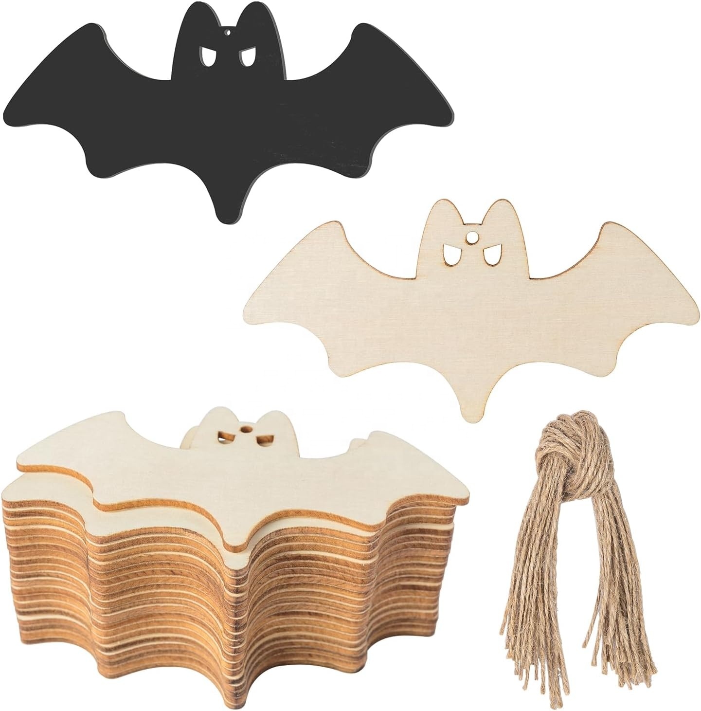 SUNNYCLUE 72-Piece Wooden Halloween Shapes - Unfinished Wood Cutouts For DIY Crafts & Party Decor (9 Styles) - View #6