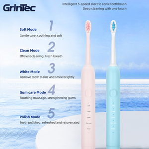 <span class=keywords><strong>Cepillo</strong></span> <span class=keywords><strong>de</strong></span> <span class=keywords><strong>Dientes</strong></span> Eléctrico Sónico Impermeable IPX8, Batería <span class=keywords><strong>de</strong></span> Larga Duración <span class=keywords><strong>de</strong></span> 500 mAh, 120 Días <span class=keywords><strong>de</strong></span> Uso, Puerto <span class=keywords><strong>de</strong></span> Carga Oculto, GrinTec - Product Image 2
