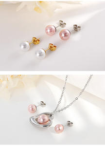 Conjunto de corazón de amor con adornos para mujer, SSM0065 collar de perlas de concha, diseño Original al por mayor, estilo europeo y americano, 12 Uds. - Product Image 6