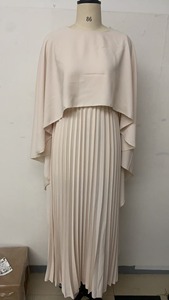 Spot New europeo e americano alla moda ampio <span class=keywords><strong>maniche</strong></span> <span class=keywords><strong>a</strong></span> <span class=keywords><strong>pipistrello</strong></span> plissettato irregolare elegante <span class=keywords><strong>abito</strong></span> <span class=keywords><strong>lungo</strong></span> - Product Image 5