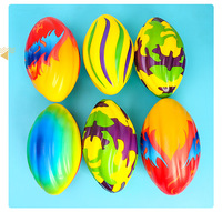 Ballon de rugby en mousse PU, ballon de football américain en spirale, jouet anti-stress coloré camouflage, design de logo personnalisé, cadeau promotionnel pour enfants