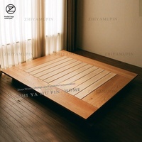 Eichen-Tatami-Plattformbett ohne Kopfteil, Bodennahes Bett 1,8m im Homestay-Stil, Loft-Anpassung möglich