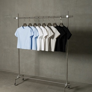 Haute qualité 100% coton poids lourd logo personnalisé T-shirt et short impression blanc plaine Streetwear vêtements femmes chemise - Product Image 2