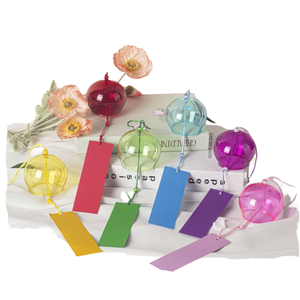 Handmade Transparent Glass Wind Chime Round Shape Eco-friendly Low MOQ for Home Decoration Multi-Color Crafts Pendant