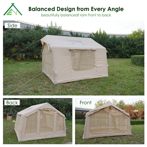 Tente de camping gonflable Hunter 8 m² pour 2-3 personnes, quatre saisons, imperméable, portable, type cabane, une chambre, un salon, pour l'hiver - Product Image 3