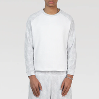 T-shirt à manches longues en coton gaufré chaud 100 % coton, col rond, personnalisé avec impression sérigraphique, pour homme