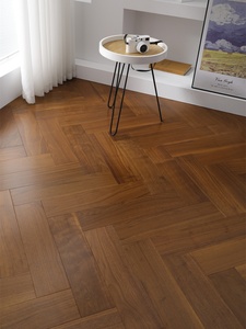 Planches de parquet en <span class=keywords><strong>noyer</strong></span> noir à chevrons, style moderne du milieu du siècle, pour chambre et salon intérieurs, maison de luxe - Product Image 4