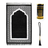 70x110cm Ensembles de Cadeaux Islamiques Pliables Tapis de Prière Musulman avec Boîte Tapis de Prière de Mosquée Islamique
