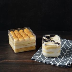 مربع بس حاوية تخزين كعكة التيراميسو صندوق معجنات موس حلوى حلوى طعام بسكويت حلو بملصق - Product Image 3