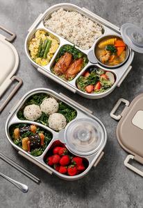 Compartment Design Sealed Leakproof High Capacity Food Container Stainless Steel Bento <b>Lunch</b> Box With Cutlery - Product Image 3