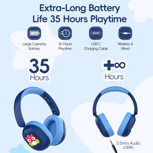 Trẻ Em Tai Nghe Không Dây 5.4 Hơn Tai Trẻ Em Tai Nghe Không Dây Với Mic 35H Thời Gian Chơi Có Thể Gập Lại Thiết Kế Cho Du Lịch/Trường Học/Ipad - Product Image 3