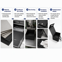 Boîte à valise magnétique personnalisée avec logo, boîte en papier rigide, coffret cadeau noir pliable de luxe pour vêtements de luxe