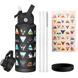 Bouteille d'eau isotherme en acier inoxydable de 32 oz avec poignée et couvercle, design personnalisé Parcs nationaux, anti-fuite, sans BPA - Product Image 1