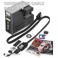 Jaket PVC inti tembaga lapis kabel SATA 7PIN lurus ganda antarmuka wanita tingkat Transfer 6Gbps untuk transmisi Data komputer