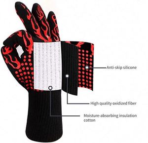 Gants de cuisson antidérapants en silicone de qualité alimentaire, résistants à la chaleur jusqu'à 800°F, pour la cuisine - Product Image 6