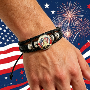 250th Anniversary United States Wrap <b>Bracelet</b> Antique Silver Plated Hemp <b>Rope</b> Classic Patriotic Jewelry Unisex - Product Image 4