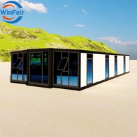 Maison conteneur pliable moderne préfabriquée modulaire de luxe à faible coût WinFair de 40 pieds extensible pour maison de retraite