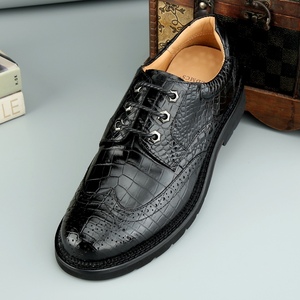<b>Men</b>’s Business Casual Crocodile Leather Dress <b>Shoes</b> – Classic & Oxfords for Office, Work & Everyday Wear - Product Image 1