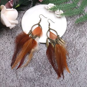 Boucles d'oreilles pendantes en alliage plaqué bronze antique, style bohème, bijoux de fête pour femmes, boucles d'oreilles pendantes tendance - Product Image 1