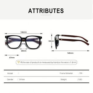 Gafas Ópticas Cuadradas Retro TR90 2025 con Logotipo Personalizado, Remaches con Aspecto de Madera, Monturas de Gafas con Protección Anti Luz Azul para Hombre y Mujer - Product Image 6