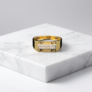 Elegant 24K <b>Gold</b> Luxury Men's <b>Ring</b> Modern Design for Wedding Anniversary Engagement Party Daily Wear - Product Image 1