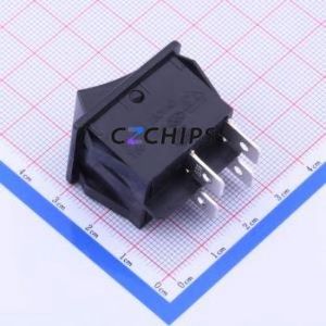 R-4-210-C5N-BB Rocker Switch Through hole Component (THT) Switch Concave Bend Solder Tab Black 16A - Product Image 2