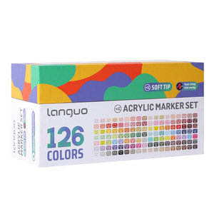 2026 Nieuwe Languo Acrylmarkers 126 Mengbare Kleuren Cadeaudoos Niet-toxisch Duurzaam Studenten Bulk Kunstbenodigdheden - Product Image 1