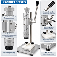 Machine à sertir manuelle durable pour le capsulage de parfums, idéale pour les flacons pulvérisateurs en verre avec collier en aluminium, pour la production d'emballages cosmétiques et de parfums.