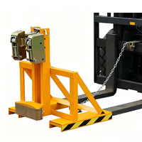Pince à fût en acier inoxydable pour chariot élévateur DF-B2, hauteur de levage 2385 mm, rayon de braquage 2170 mm, pour applications en salle blanche et raffinerie de pétrole