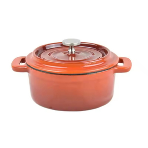 Mini <span class=keywords><strong>cocotte</strong></span> en <span class=keywords><strong>fonte</strong></span> émaillée orange pour la cuisine à domicile à <span class=keywords><strong>prix</strong></span> d'usine - Product Image 2