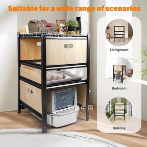 <b>Cat</b> Climbing Cabinet Multi Layer Wooden Storage <b>Litter</b> Box Enclosure Pet Furniture - Product Image 3