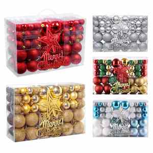 Merry Christmas 2023 3-6cm Wholesale UV Printing 1 Color Plastic(PS) Round Christmas Baubles + <b>Star</b> <b>Tree</b> Hang Balls - Product Image 4
