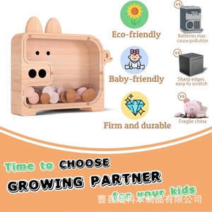 Hucha de madera con forma de cerdo para niños, caja de ahorro, regalo, almacenamiento, decoración - Product Image 4