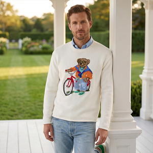 Pull en tricot personnalisé pour homme de qualité supérieure |   Esthétique Old Money |   Laine 100% Qualité Supérieure |   Logo personnalisé OEM/ODM Faible MOQ Personnalisé - Product Image 2