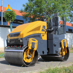 Rouleau vibrant polyvalent à double tambour de 1 tonne à 3 tonnes avec pompe, compacteur à asphalte à haute efficacité - Product Image 1