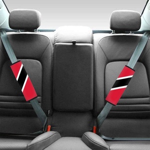 Coussinets de ceinture de sécurité en néoprène personnalisés avec drapeau national de Trinité-et-Tobago (lot de 2) – Réduisent <span class=keywords><strong>la</strong></span> friction sur les épaules pour les longs trajets - Product Image 5