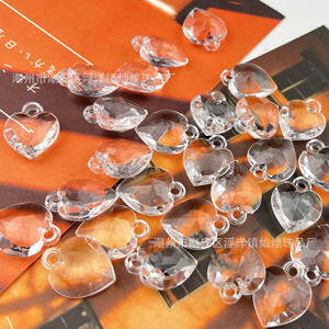 Colgante de Corazón Acrílico Transparente con Corte 3D para Joyería DIY, Collar, Llavero, Cadena para Teléfono, Accesorios de Moda - Product Image 4