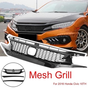 Grille de pare-chocs avant de voiture RMAUTO JDM CTR Sport Style Noir Brillant pour Honda Civic 10ème génération 2016-2019 Kit de carrosserie - Product Image 1