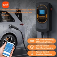 Stasiun Pengisian Daya Kendaraan Feyree Tipe 2 DLB 7kW, Charger EV 264V 32A Wallbox 1 Fasa dengan Tombol Darurat untuk Penggunaan di Rumah